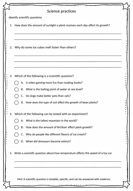Identify scientific questions