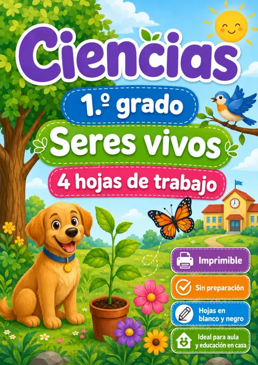 1.º grado - Seres vivos - Paquete de ciencias en español