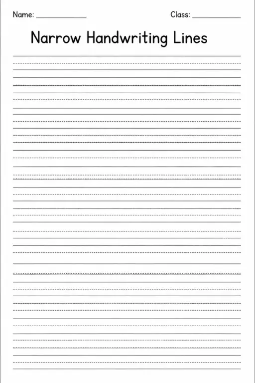 Narrow Handwriting Lines