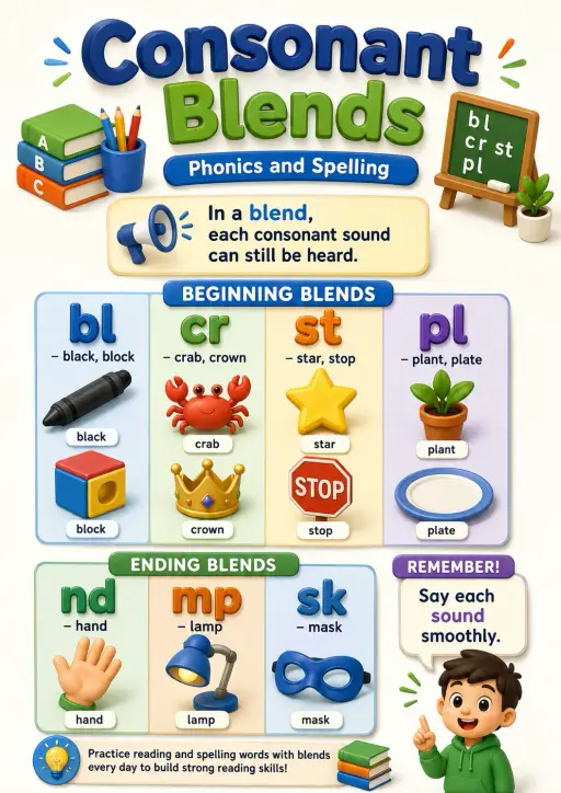 Consonant Phonics and Spelling Infographic