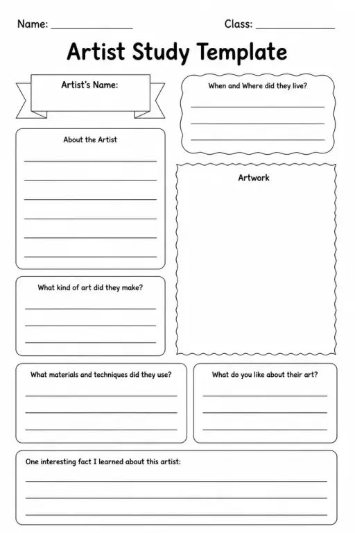 Artist Study Template