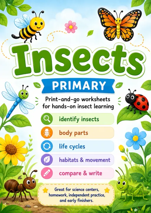 Insects Worksheet Pack