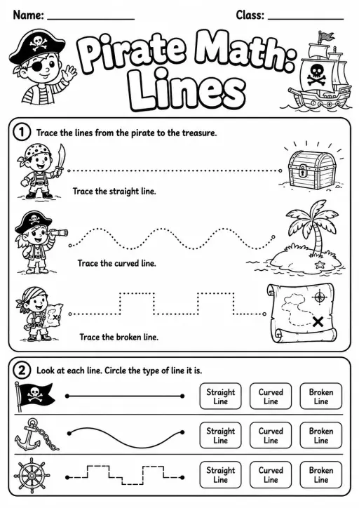 Pirate Math: Capacity and Volume Worksheet