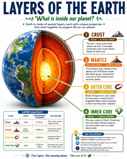 Layers of the Earth Infographic