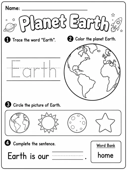 Planet Earth Worksheet Pack