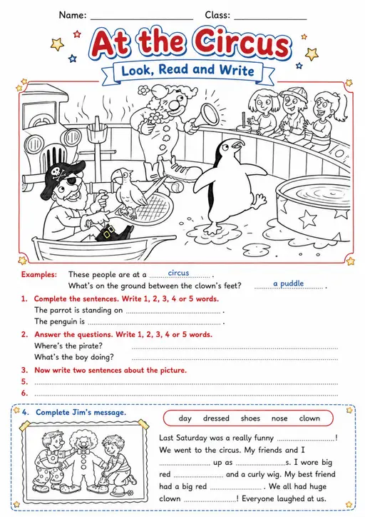 Cambridge MOVERS - At the Circus | Free Worksheet