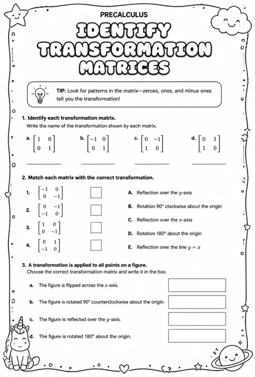 Identify transformation matrices