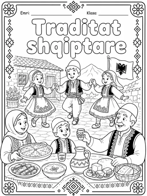 Traditat shqiptare - Faqe ngjyrosjeje