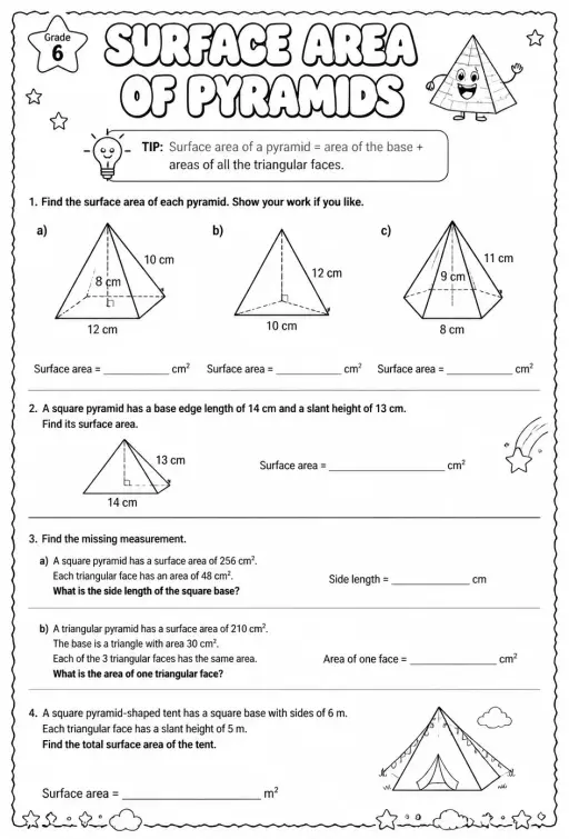 Surface area of pyramids