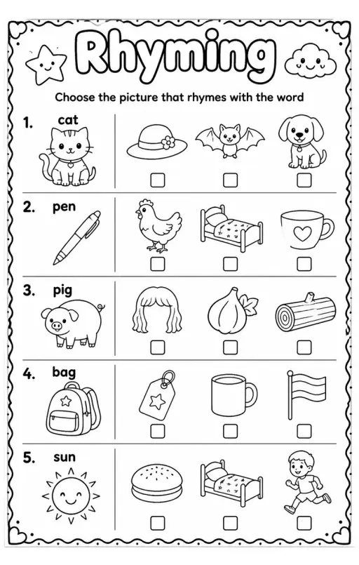 Choose the picture that rhymes with the word