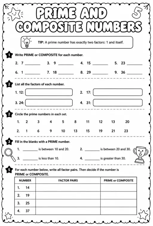 Prime and composite numbers