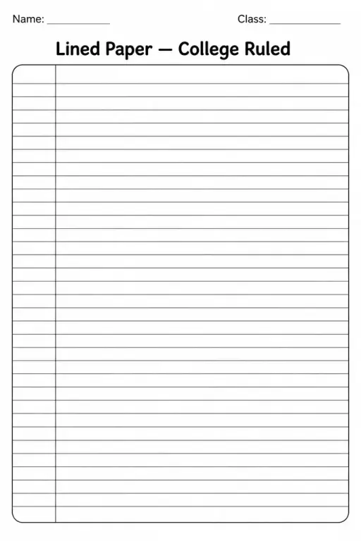 Lined Paper — College Ruled