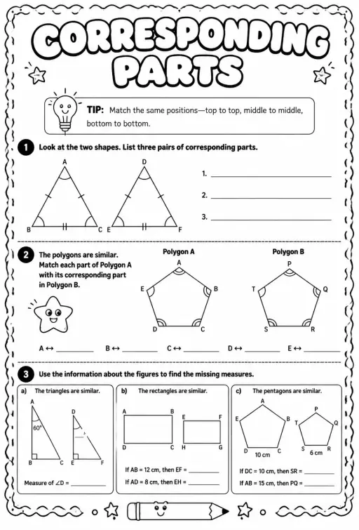 Solve problems involving corresponding parts