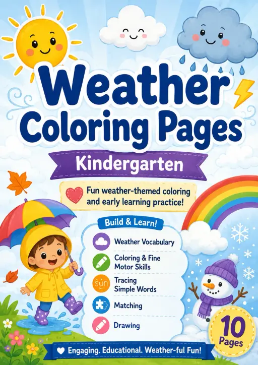 Weather Coloring Pages Worksheet Pack