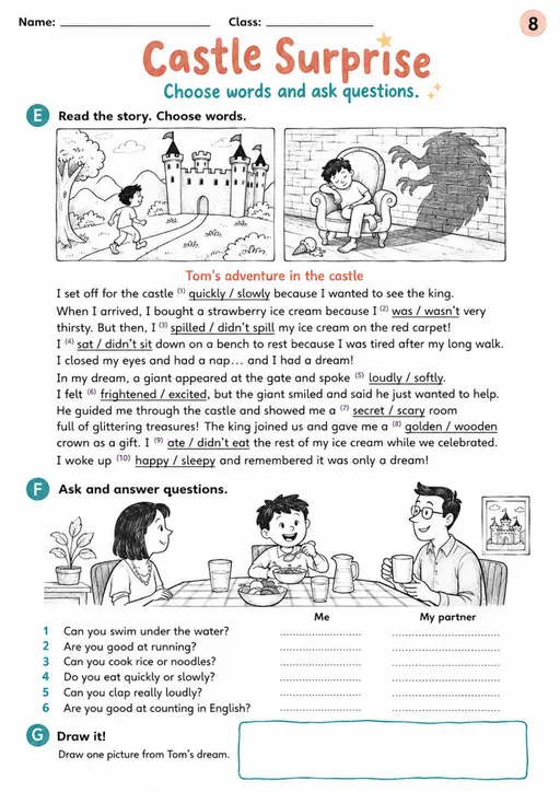 Cambridge MOVERS - Castle Surprise | Free Worksheet