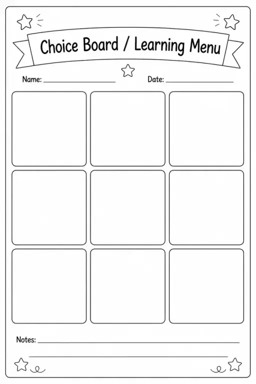 Choice Board / Learning Menu