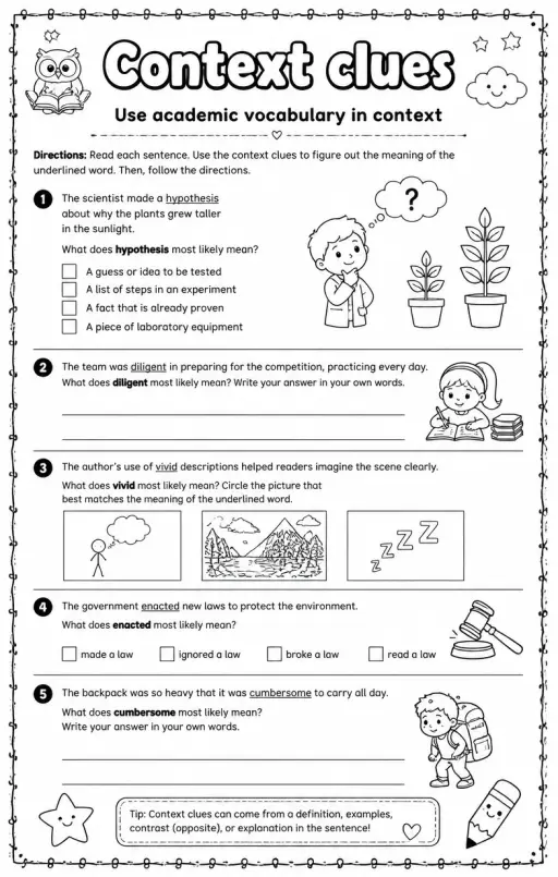 Use academic vocabulary in context