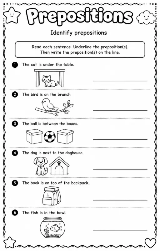 Identify prepositions