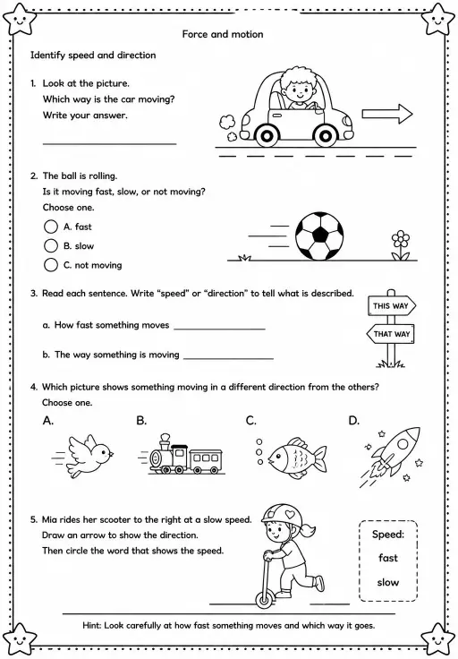 Identify speed and direction