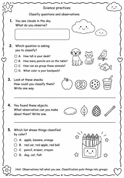 Classify questions and observations