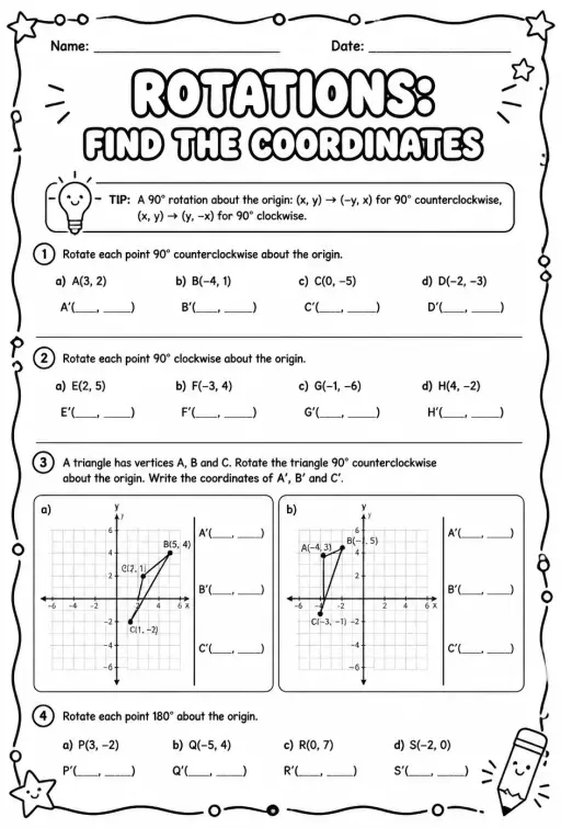 Rotations: find the coordinates