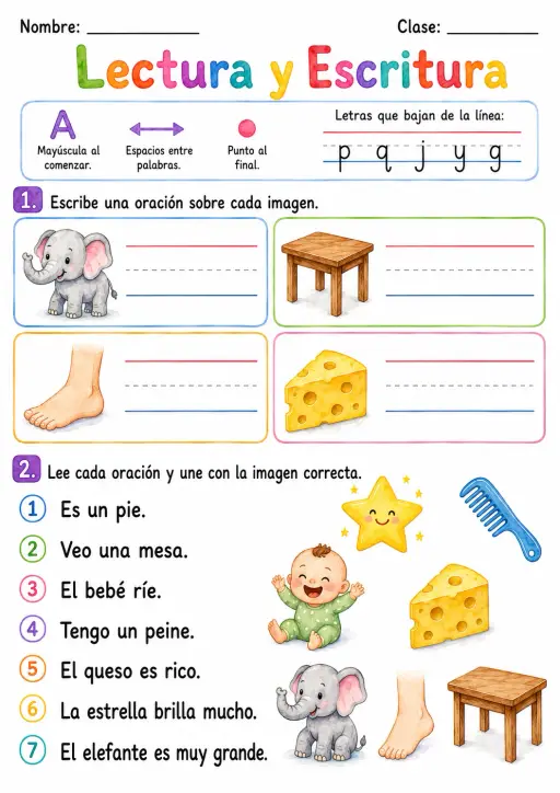 Spanish Letter E Phonics Worksheets Pack