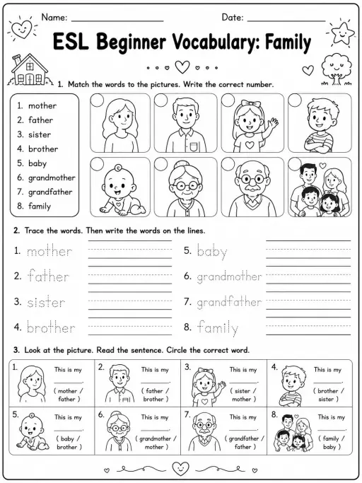 ESL Beginner Vocabulary: Family