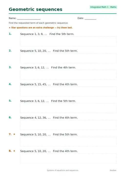 Geometric sequences
