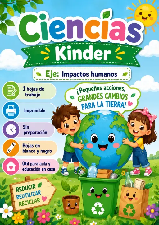 Kinder - Impactos humanos - Paquete de ciencias en español