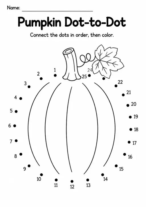 Pumpkin Dot-to-Dot — Grade 2