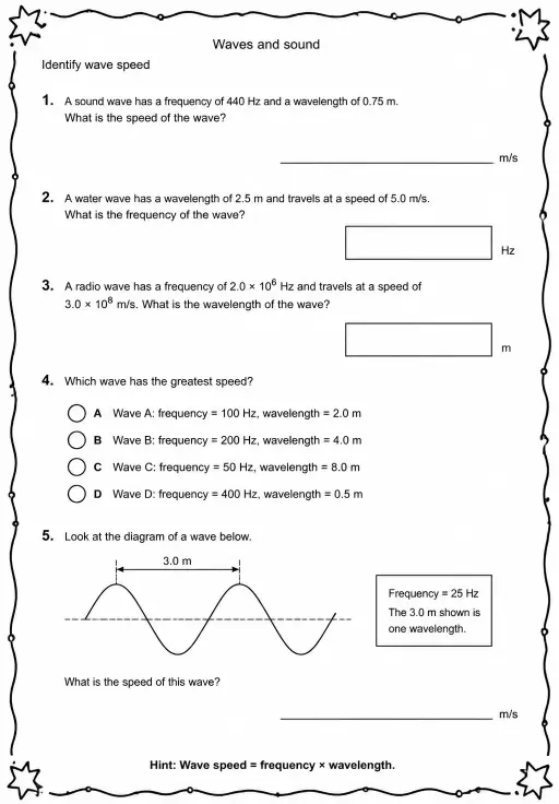 Identify wave speed