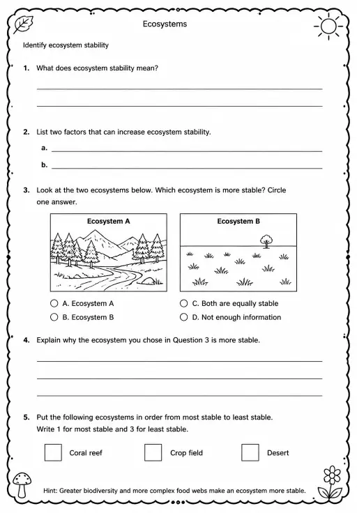 Identify ecosystem stability