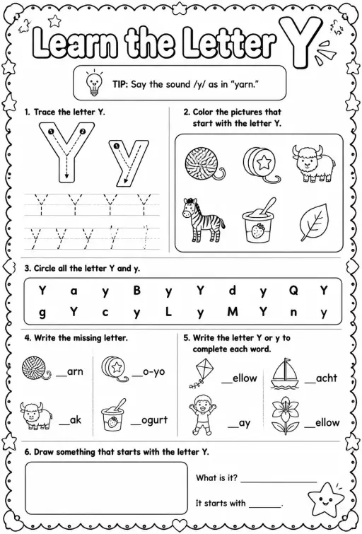 Learn the letter Y