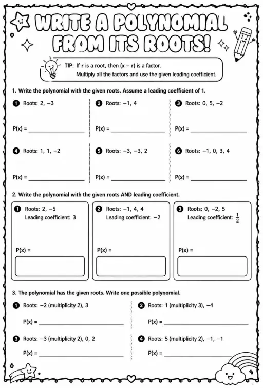 Write a polynomial from its roots