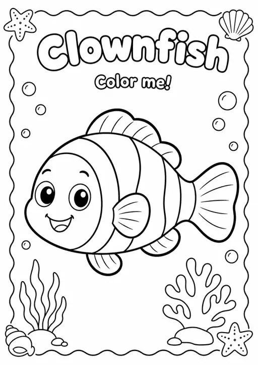 Ocean Animal Coloring Pages Pack 1