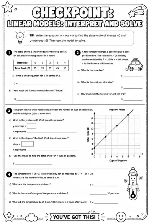 Checkpoint: Linear models: interpret and solve