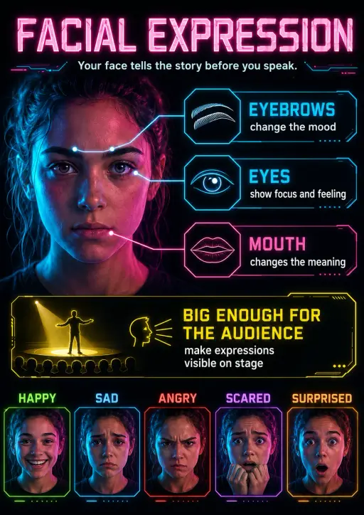 Facial Expression Drama Infographic
