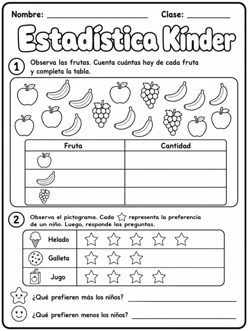 Kindergarten - repaso de matemáticas - Paquete de fichas
