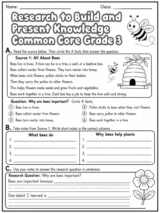 Research to Build and Present Knowledge Common Core Grade 3