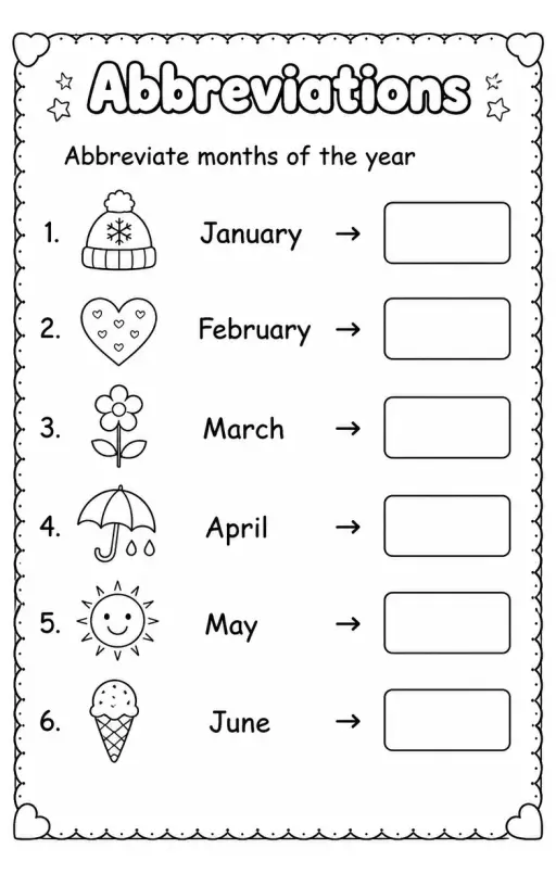 Abbreviate months of the year