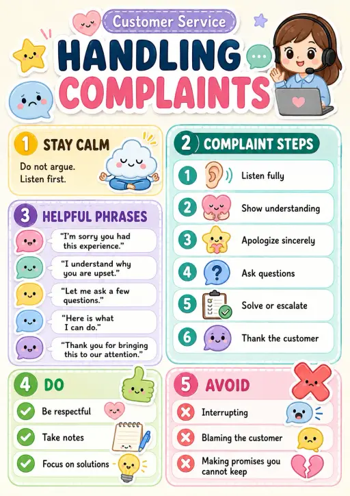 Handling complaints Customer Service Infographic