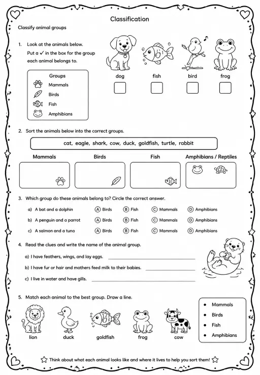 Classify animal groups