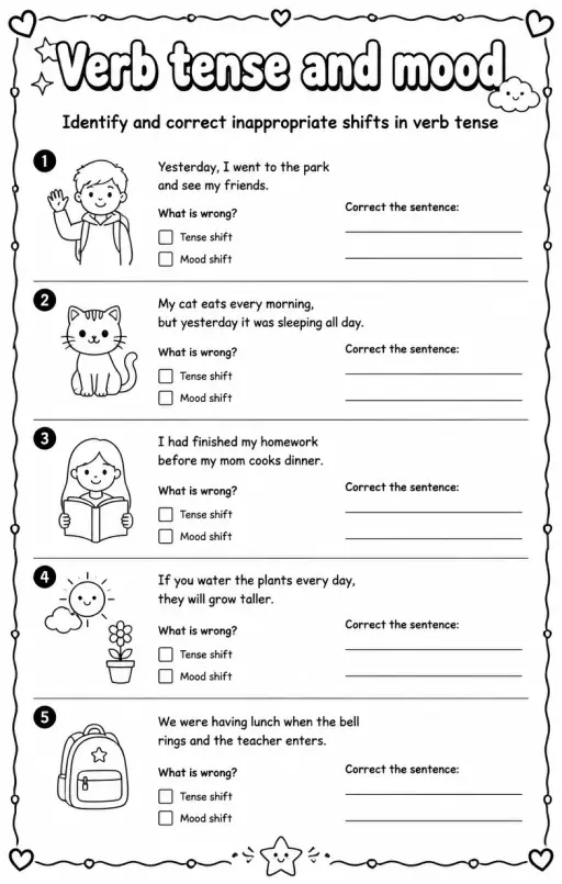 Identify and correct inappropriate shifts in verb tense
