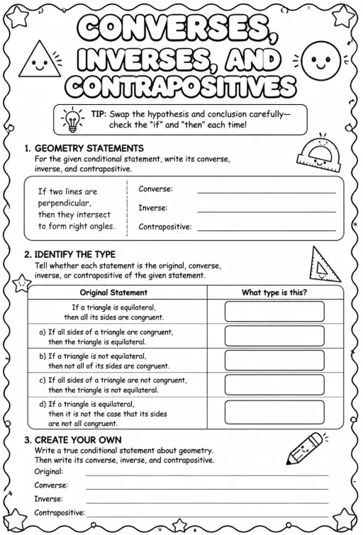 Converses, inverses, and contrapositives