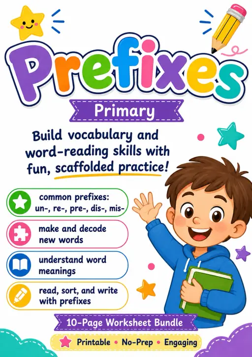 Prefixes Worksheet Pack