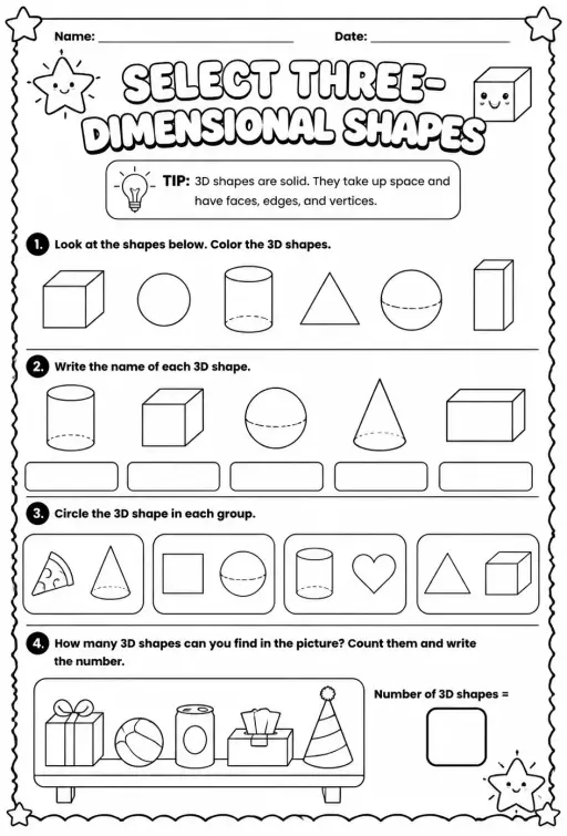 Select three-dimensional shapes