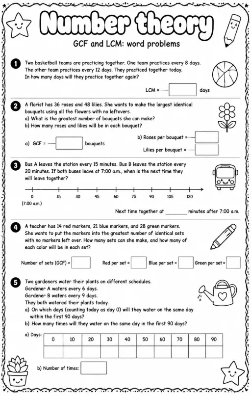 GCF and LCM: word problems