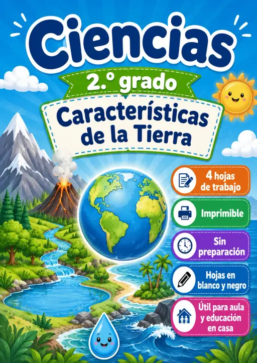 2.º grado - Características de la Tierra - Paquete de ciencias en español