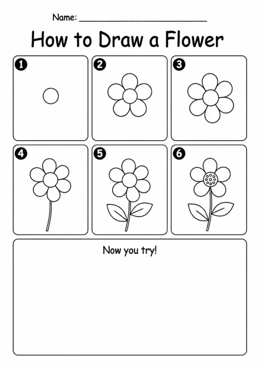 How to Draw a Flower — Grade 3