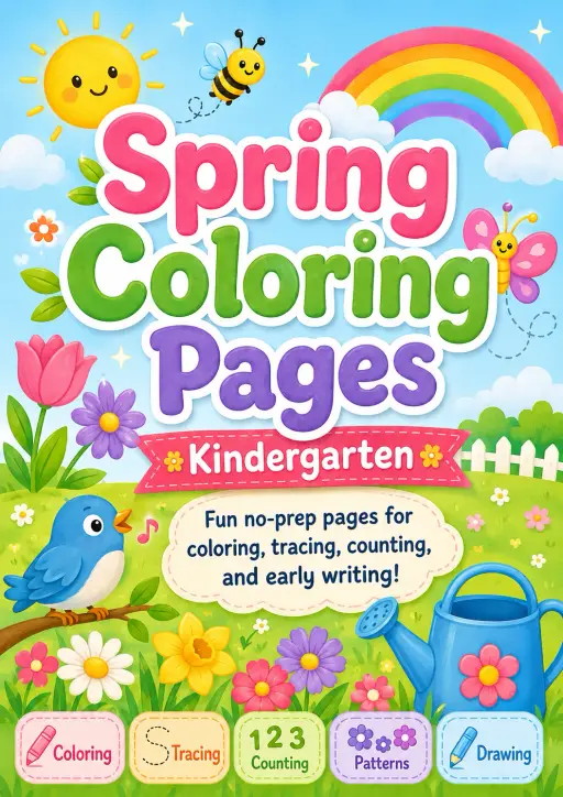 Spring Coloring Pages Worksheet Pack